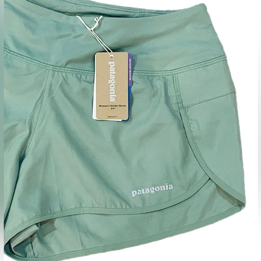 Patagonia Womens Strider Running Shorts Sedge Green 3.5" Inseam Lined NWT Size S